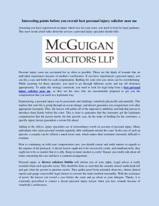 Interesting points before you recruit best personal injury solicitor near me