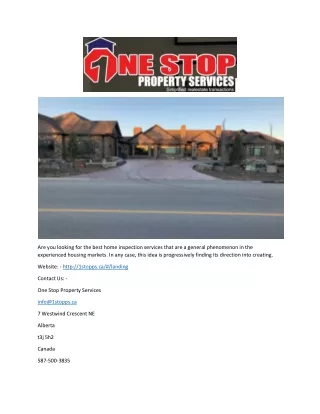 home inspection services | 1stopps.ca