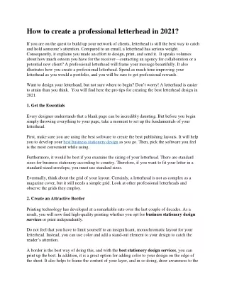 how to create a professional letterhead in 2021