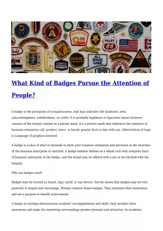 What Kind of Badges Pursue the Attention of People pdf