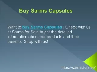 Buy Sarms Capsules