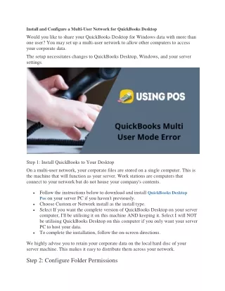 install and configure a multi user network