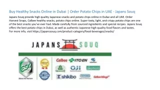 Buy Healthy Snacks Online Dubai & Order Potato Chips UAE - Japans Souq