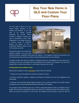 Buy your new home in QLD