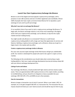 launch your own cryptocurrency exchange like