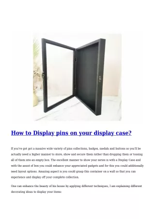 How to Display pins on your display case pdf