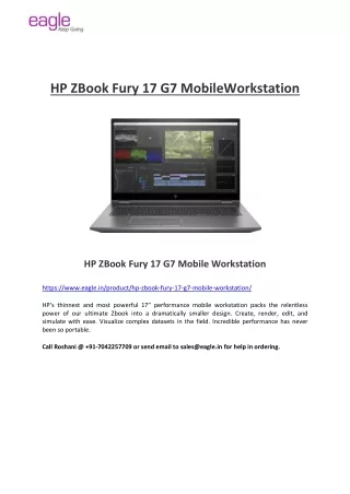 HP ZBook Fury 17 G7 Mobile Workstation