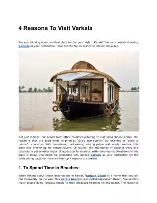 4 reasons to visit varkala