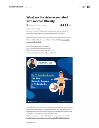 What are the risks associated with morbid Obesity.