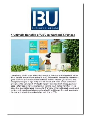 4 ultimate benefits of cbd in workout fitness