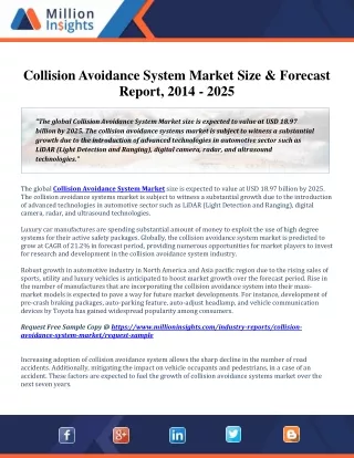 Collision Avoidance System Market size is expected to value at USD 18.97 billion