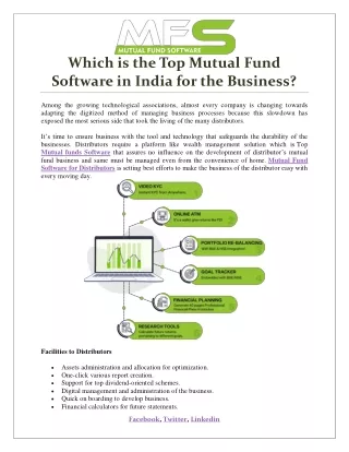 which is the top mutual fund software in india