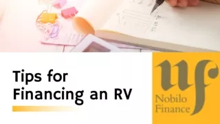 Tips for Financing an RV