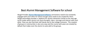best alumni management software for school