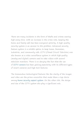 SECURE YOUR HOME AND BUSINESS PREMISES WITH HIGH-QUALITY CCTV CAMERAS