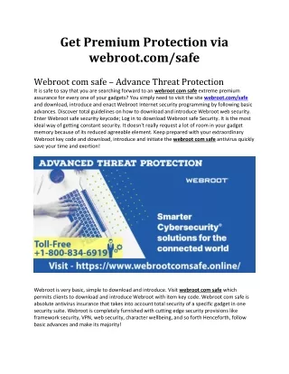 Protection via webroot com safe