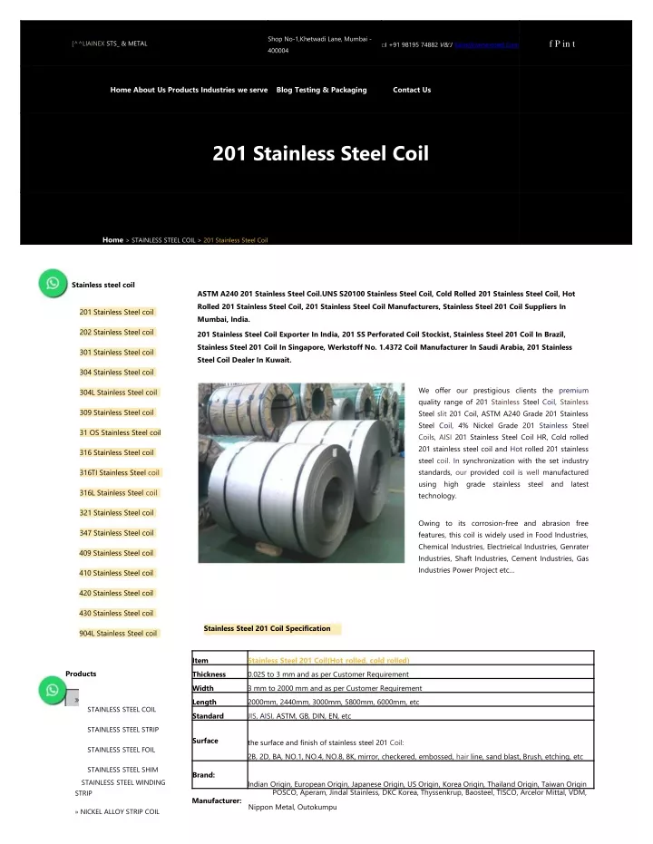 stainless steel coil