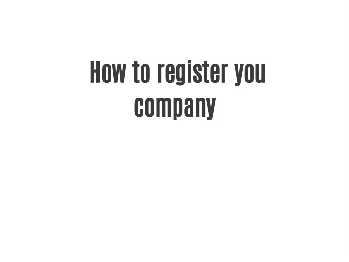 how to register you company