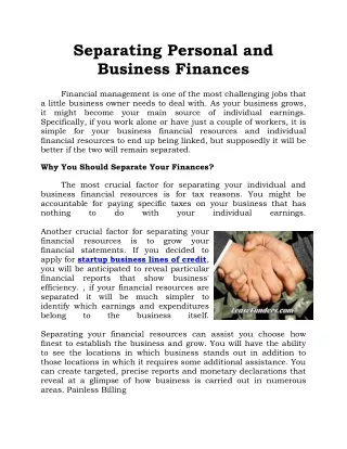 Separating Personal and Business Finances