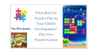 What Role Do Puzzles Play In Your Child's Development? Play Free Puzzles Games