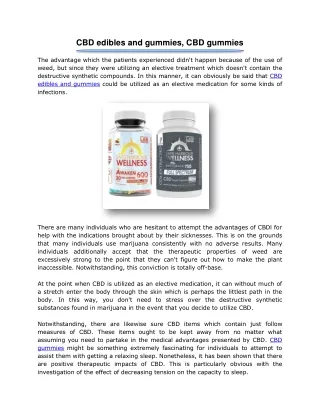 CBD edibles and gummies, CBD gummies