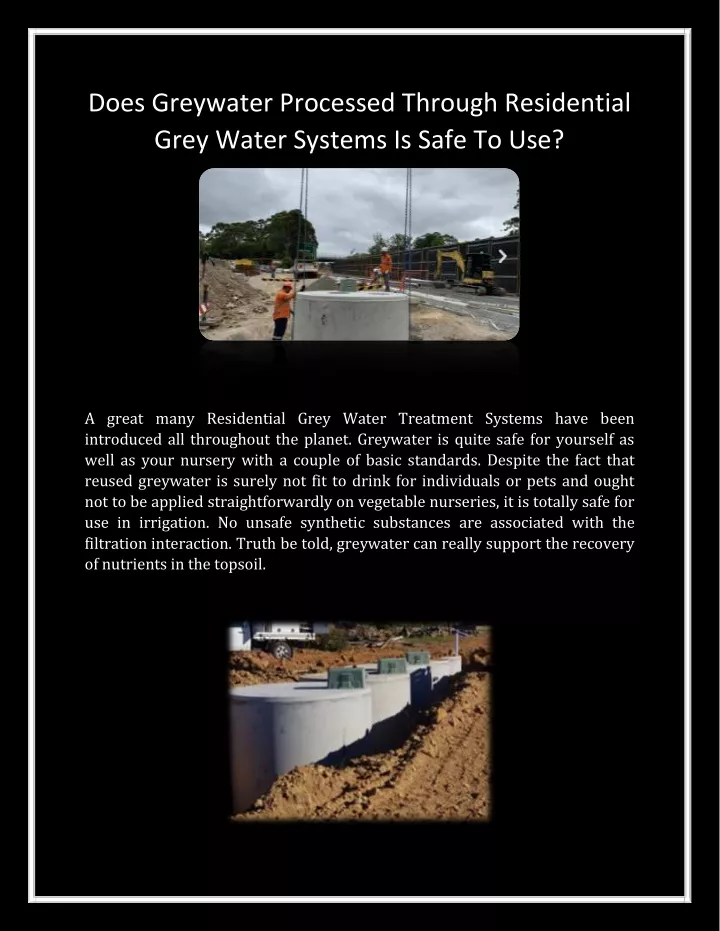 does greywater processed through residential grey