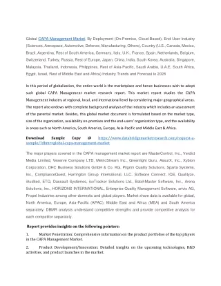 global capa management market by deployment