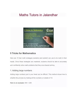 maths tutors in jalandhar