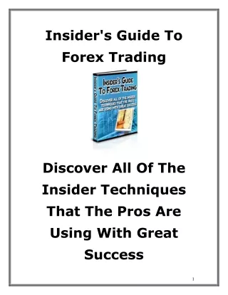 Insiders Guide to Forex Trading