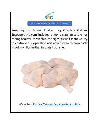Frozen Chicken Leg Quarters Online  Sgcooperative.com