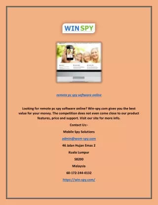 Remote Pc Spy Software Online | Win-spy.com