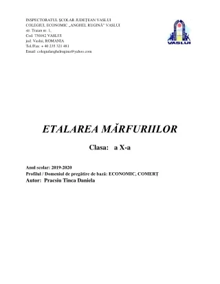 SUPORT CURS CDL 10_ETALAREA MARFURILOR