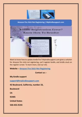 Amazon Fire Stick Not Registering | Mykindlesupport.com