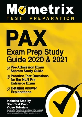 READ PAX Exam Prep Study Guide 2020  2021 Pre Admission Exam Secrets Study Guide