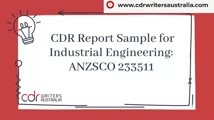 cdr report sample for industrial engineering