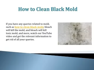how to clean black mold