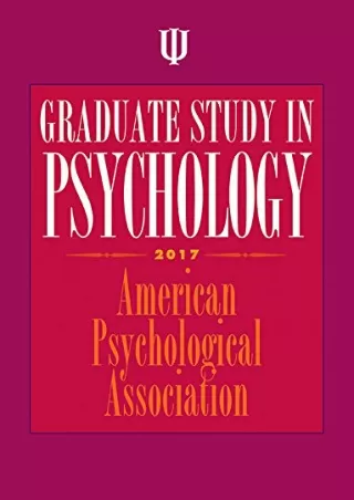 EPUB Graduate Study in Psychology