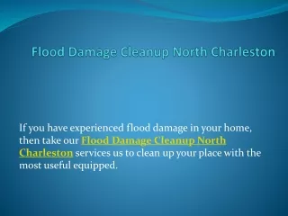 Flood Damage Cleanup North Charleston