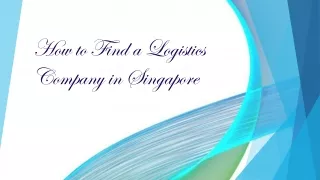 how to find a logistics company in singapore