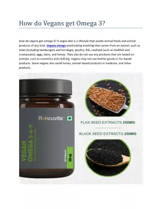 how do vegans get omega 3