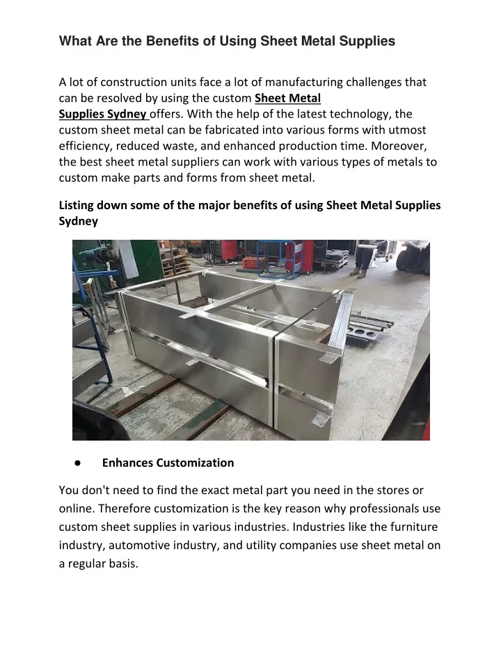 what are the benefits of using sheet metal