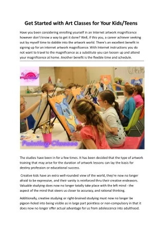 get started with art classes for your kids teens