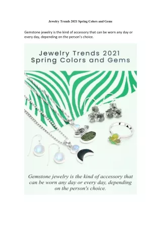 Ring- Jewelry Trends 2021 Spring Colors and Gems