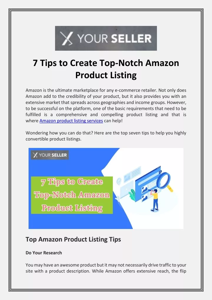 7 tips to create top notch amazon product listing