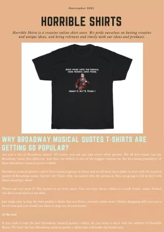 Why Broadway musical quotes t-shirts are getting so popular