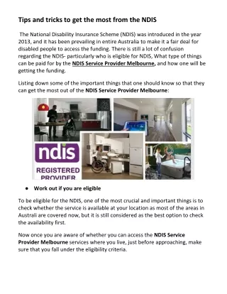 NDIS Service Provider Melbourne