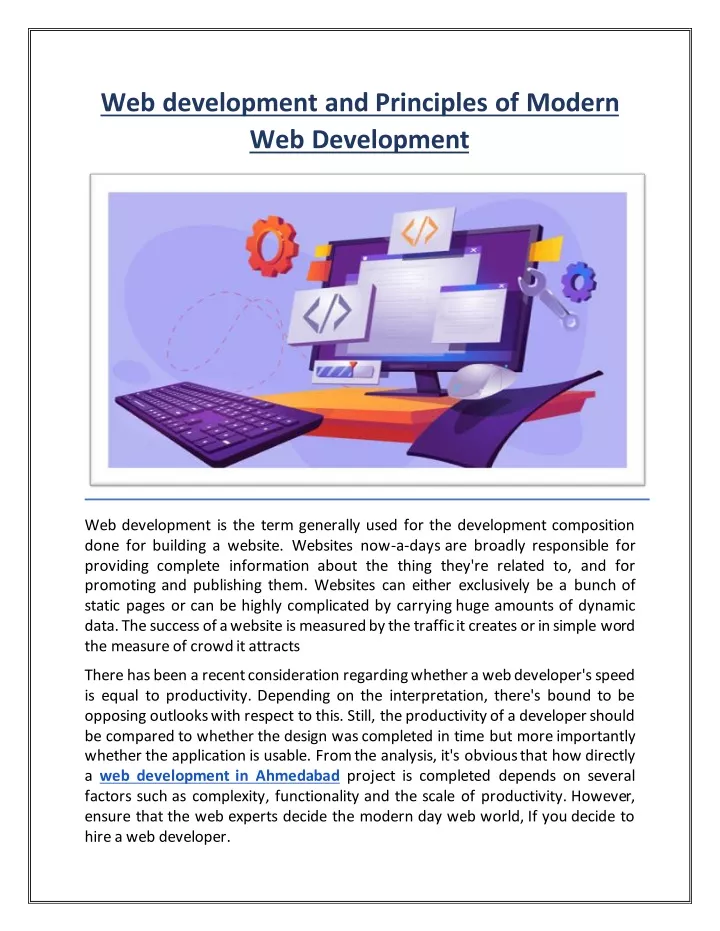 web development and principles of modern