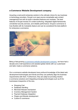 ecommerce website developemnt company
