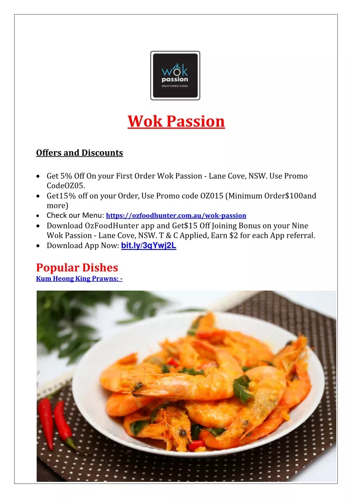 wok passion offers and discounts