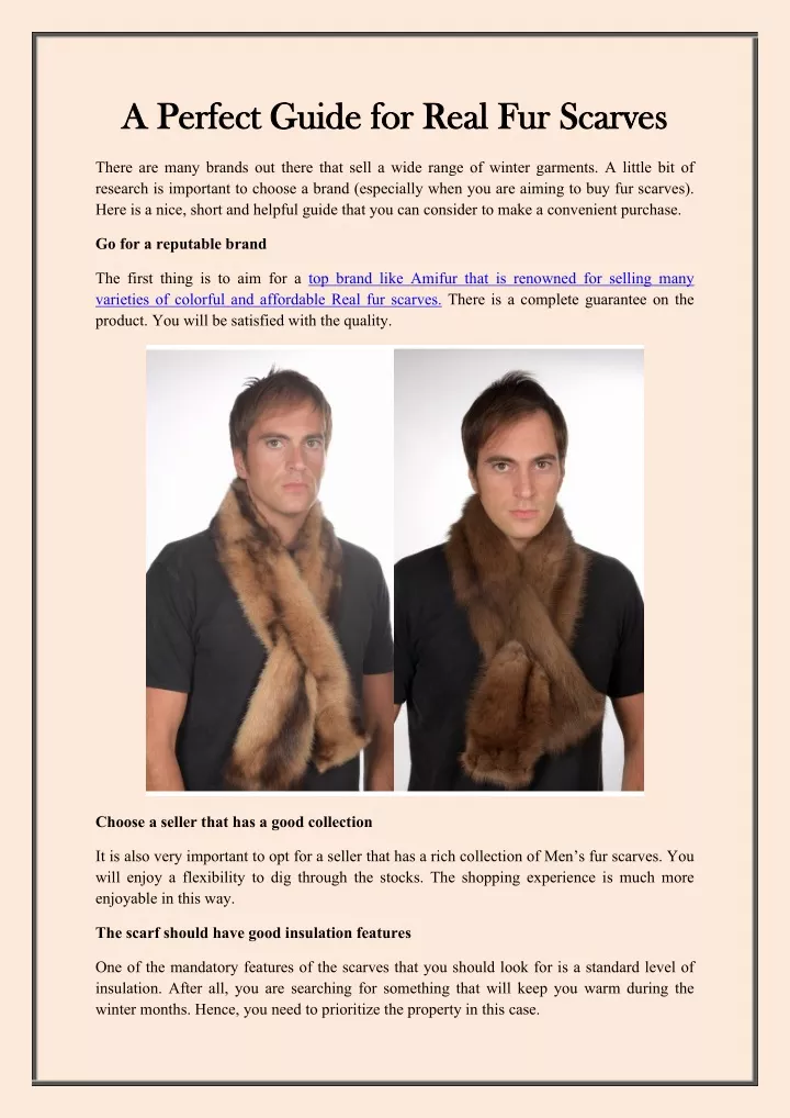 a perfect guide for real fur scarves a perfect